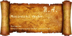 Musinszki Andor névjegykártya